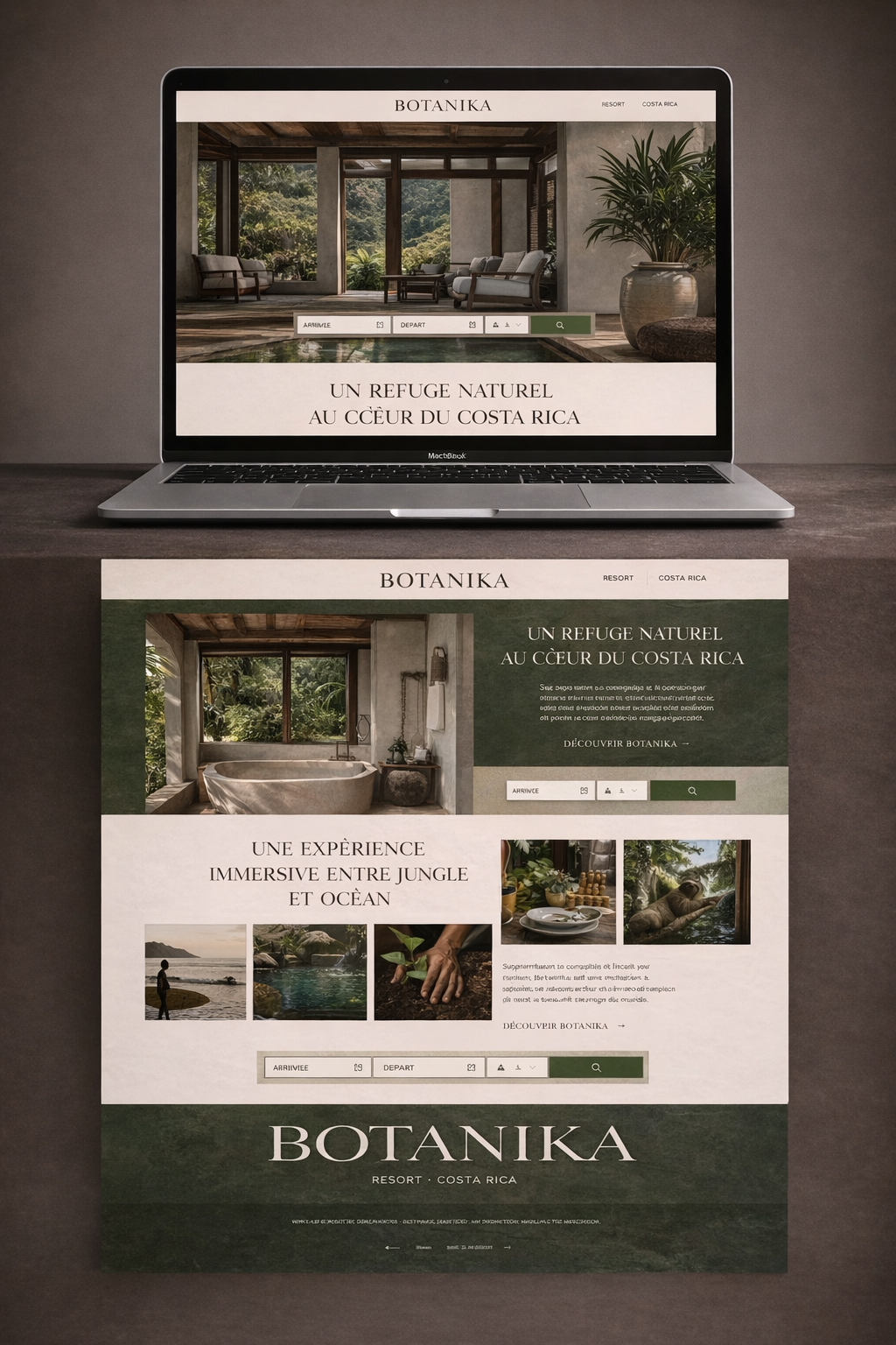 Website design by Incanti Hospitality for a boutique retreat in Costa Rica