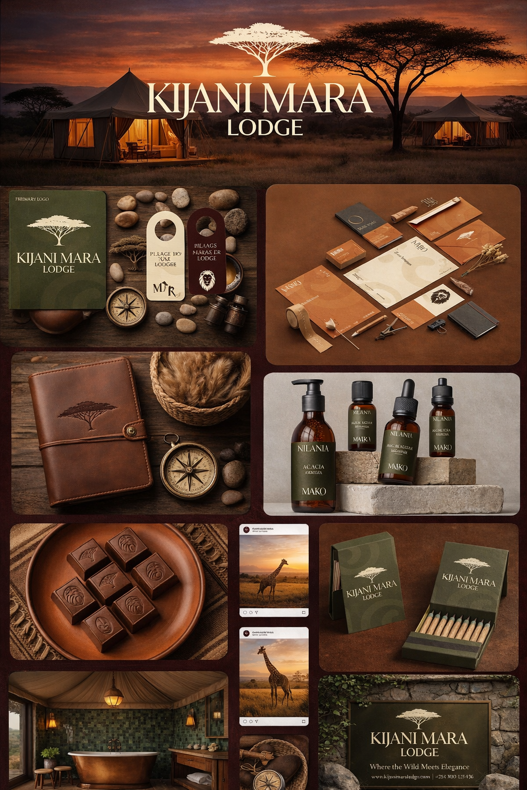 branding visuals for a boutique safari hotel in kenya