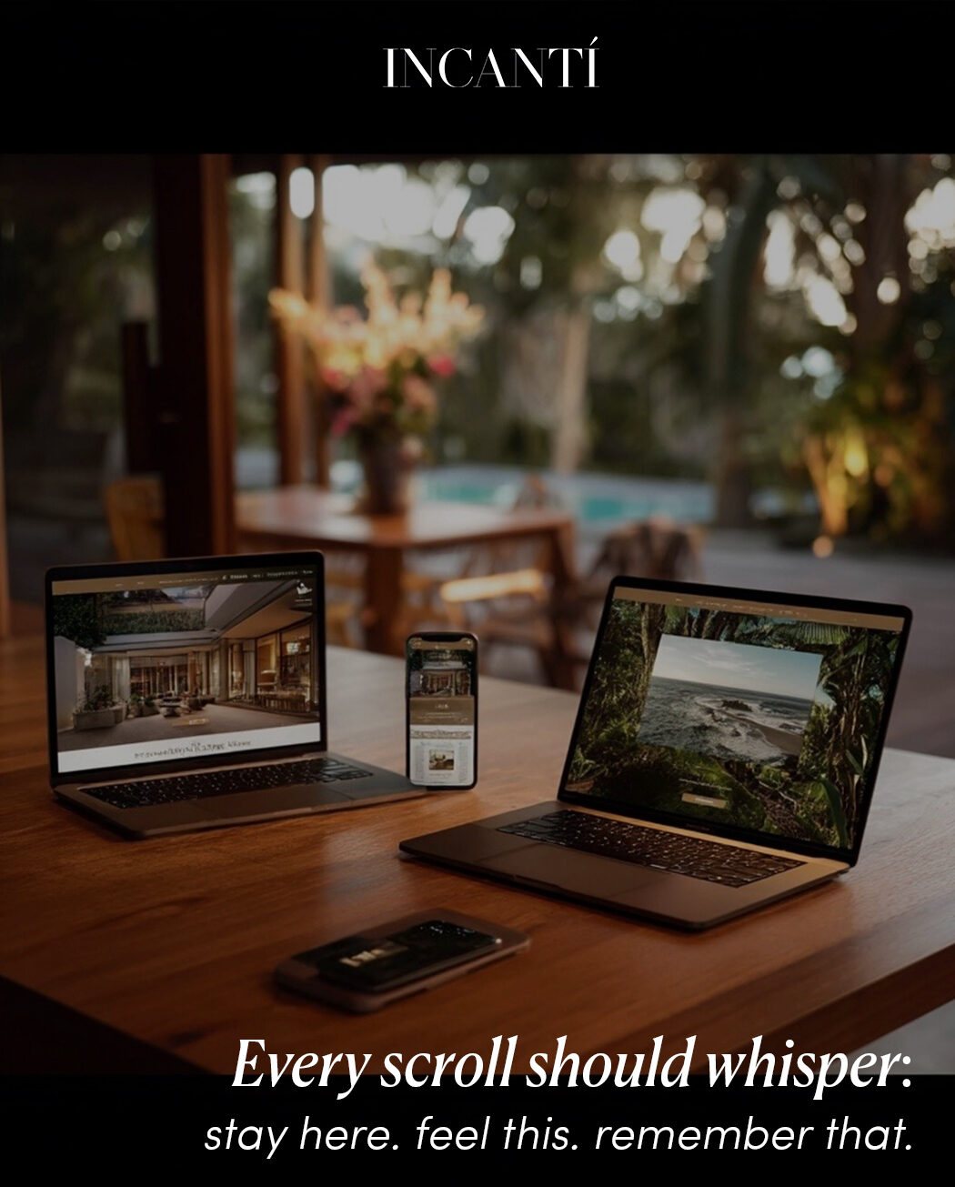 Website design by Incanti Hospitality for a boutique retreat in Costa Rica